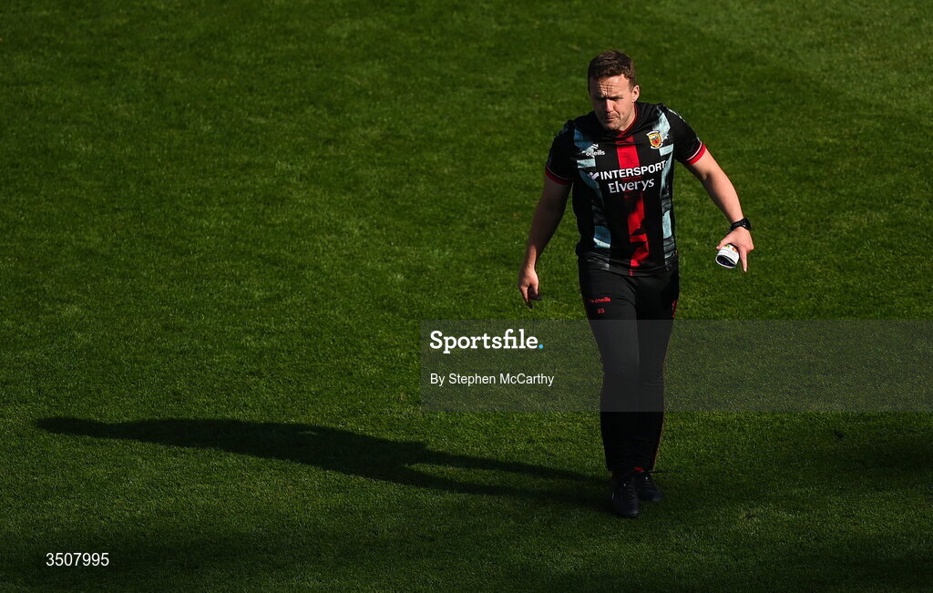 11 July 2026; Mayo manager Andy Moran during the GAA Football All-Ireland Senior Championship semi-final match between Mayo and Louth at Croke Park in Dublin. Photo by Stephen McCarthy/Sportsfile