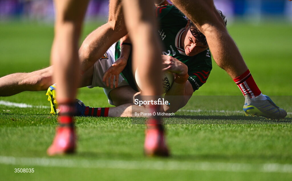 11 July 2026; Jack Coyne of Mayo during the GAA Football All-Ireland Senior Championship semi-final match between Mayo and Louth at Croke Park in Dublin. Photo by Piaras Ó Mídheach/Sportsfile