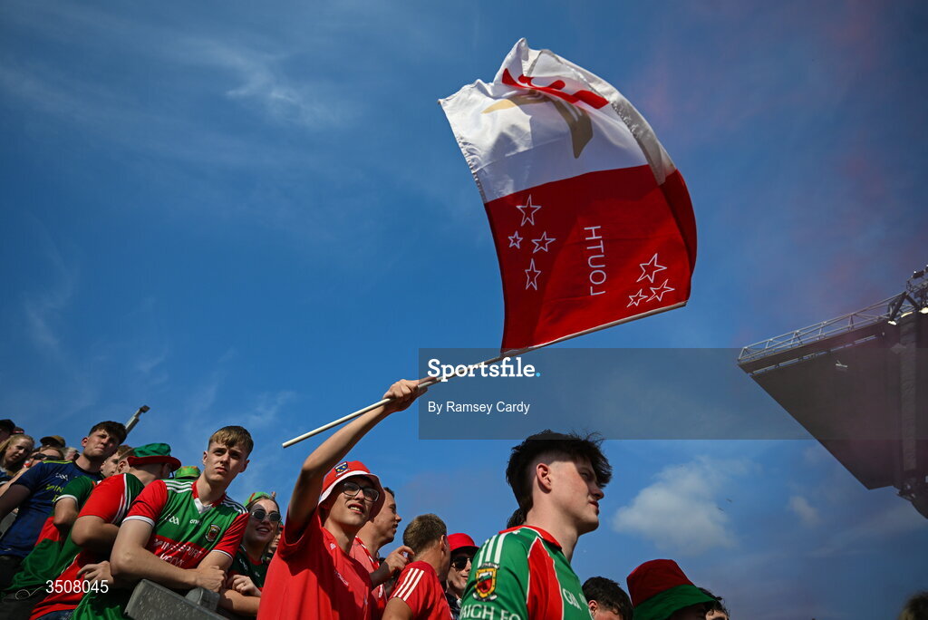 11 July 2026; Supporters on Hill 16 during the GAA Football All-Ireland Senior Championship semi-final match between Mayo and Louth at Croke Park in Dublin. Photo by Ramsey Cardy/Sportsfile