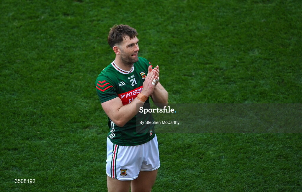 11 July 2026; Aidan O'Shea of Mayo after the GAA Football All-Ireland Senior Championship semi-final match between Mayo and Louth at Croke Park in Dublin. Photo by Stephen McCarthy/Sportsfile