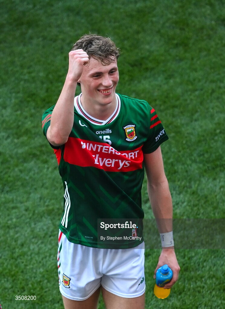11 July 2026; Kobe McDonald of Mayo after the GAA Football All-Ireland Senior Championship semi-final match between Mayo and Louth at Croke Park in Dublin. Photo by Stephen McCarthy/Sportsfile