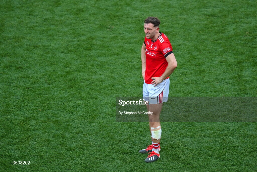 11 July 2026; Sam Mulroy of Louth after the GAA Football All-Ireland Senior Championship semi-final match between Mayo and Louth at Croke Park in Dublin. Photo by Stephen McCarthy/Sportsfile