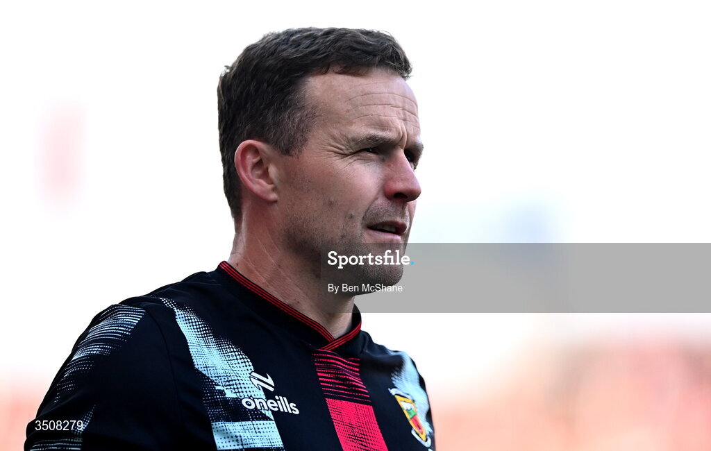 11 July 2026; Mayo manager Andy Moran during the GAA Football All-Ireland Senior Championship semi-final match between Mayo and Louth at Croke Park in Dublin. Photo by Ben McShane/Sportsfile