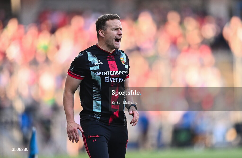 11 July 2026; Mayo manager Andy Moran during the GAA Football All-Ireland Senior Championship semi-final match between Mayo and Louth at Croke Park in Dublin. Photo by Ben McShane/Sportsfile