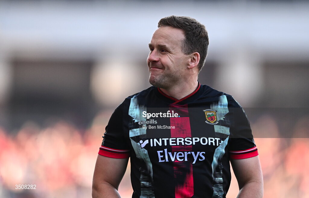 11 July 2026; Mayo manager Andy Moran during the GAA Football All-Ireland Senior Championship semi-final match between Mayo and Louth at Croke Park in Dublin. Photo by Ben McShane/Sportsfile