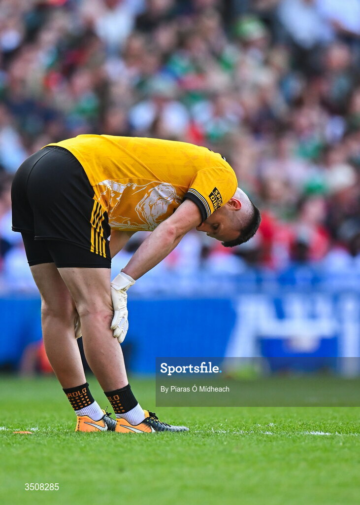 11 July 2026; Louth goalkeeper Niall McDonnell after his side's defeat in the GAA Football All-Ireland Senior Championship semi-final match between Mayo and Louth at Croke Park in Dublin. Photo by Piaras Ó Mídheach/Sportsfile