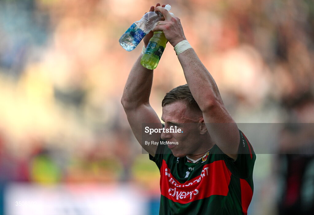11 July 2026; Ryan O'Donoghue of Mayo after the GAA Football All-Ireland Senior Championship semi-final match between Mayo and Louth at Croke Park in Dublin. Photo by Ray McManus/Sportsfile
