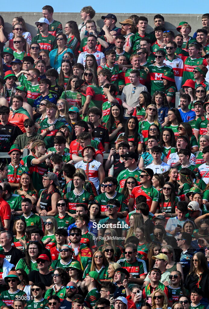 11 July 2026; Mayo supporters on hill 16 before the GAA Football All-Ireland Senior Championship semi-final match between Mayo and Louth at Croke Park in Dublin. Photo by Ray McManus/Sportsfile
