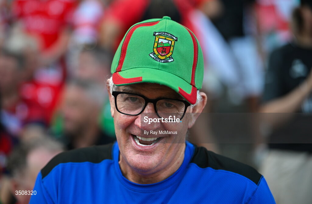 11 July 2026; Former Tipperary hurling star Joe Hayes, supporting Mayo, before the GAA Football All-Ireland Senior Championship semi-final match between Mayo and Louth at Croke Park in Dublin. Photo by Ray McManus/Sportsfile