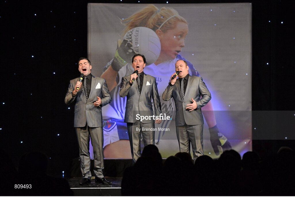 9 November 2013; The Galway Tenors peforming during the TG4 Ladies Football All-Star Awards 2013. Citywest Hotel, Saggart, Co. Dublin. Picture credit: Brendan Moran / SPORTSFILE