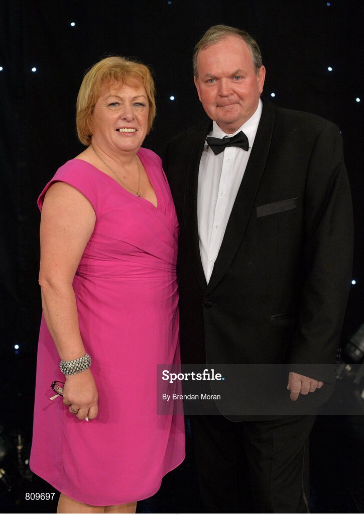 9 November 2013; In attendance at the TG4 Ladies Football All-Star Awards are Ann Kearney, and Liam Ó Néill, Uachtarán Chumann Lúthchleas Gael. TG4 Ladies Football All-Star Awards 2013, Citywest Hotel, Saggart, Co. Dublin. Picture credit: Brendan Moran / SPORTSFILE