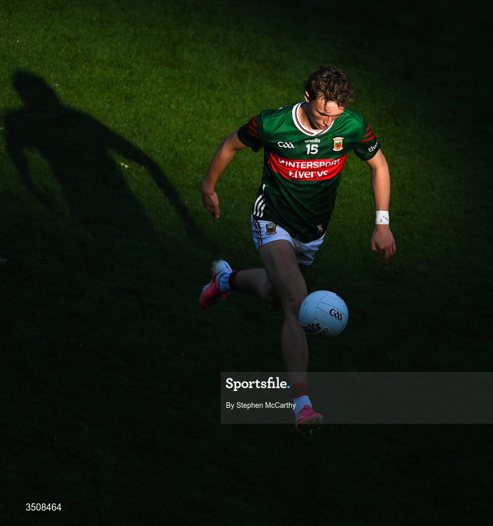 11 July 2026; Kobe McDonald of Mayo during the GAA Football All-Ireland Senior Championship semi-final match between Mayo and Louth at Croke Park in Dublin.  Photo by Stephen McCarthy/Sportsfile