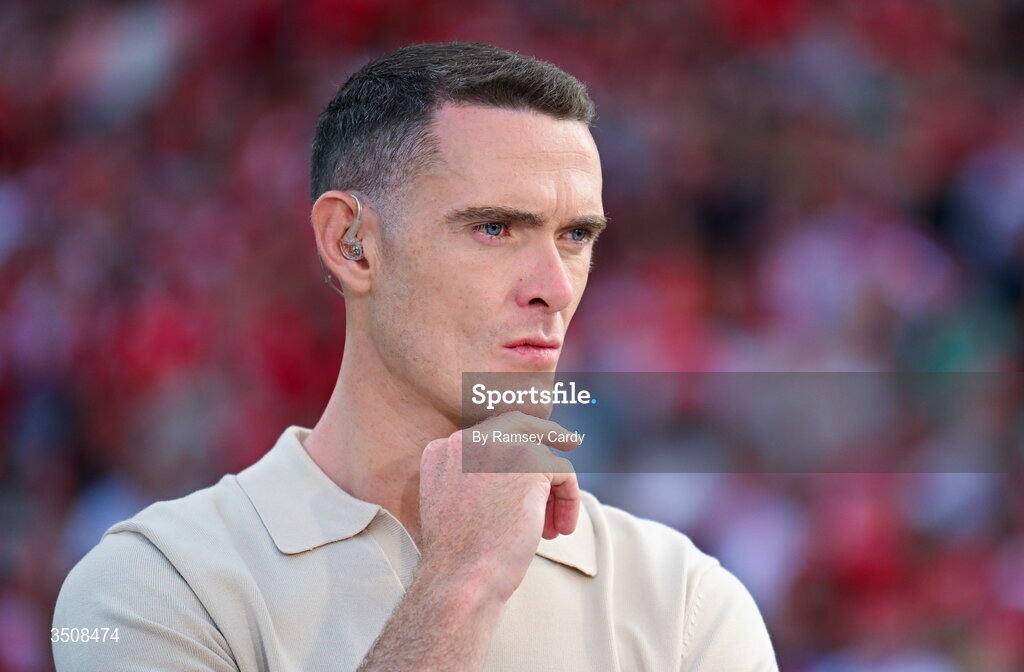 11 July 2026; RTE Sport analyst Brian Fenton during the GAA Football All-Ireland Senior Championship semi-final match between Mayo and Louth at Croke Park in Dublin. Photo by Ramsey Cardy/Sportsfile