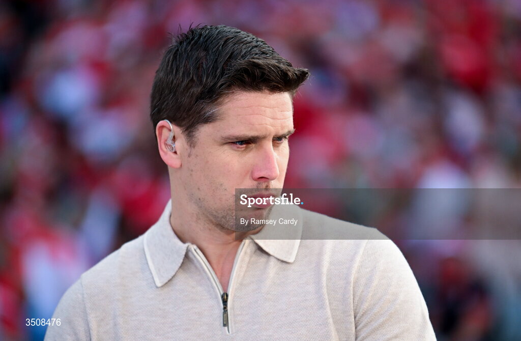 11 July 2026; RTE Sport analyst Lee Keegan during the GAA Football All-Ireland Senior Championship semi-final match between Mayo and Louth at Croke Park in Dublin. Photo by Ramsey Cardy/Sportsfile