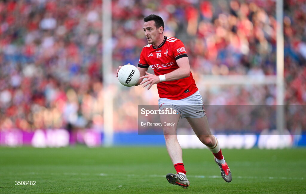 11 July 2026; Tommy Durnin of Louth during the GAA Football All-Ireland Senior Championship semi-final match between Mayo and Louth at Croke Park in Dublin. Photo by Ramsey Cardy/Sportsfile