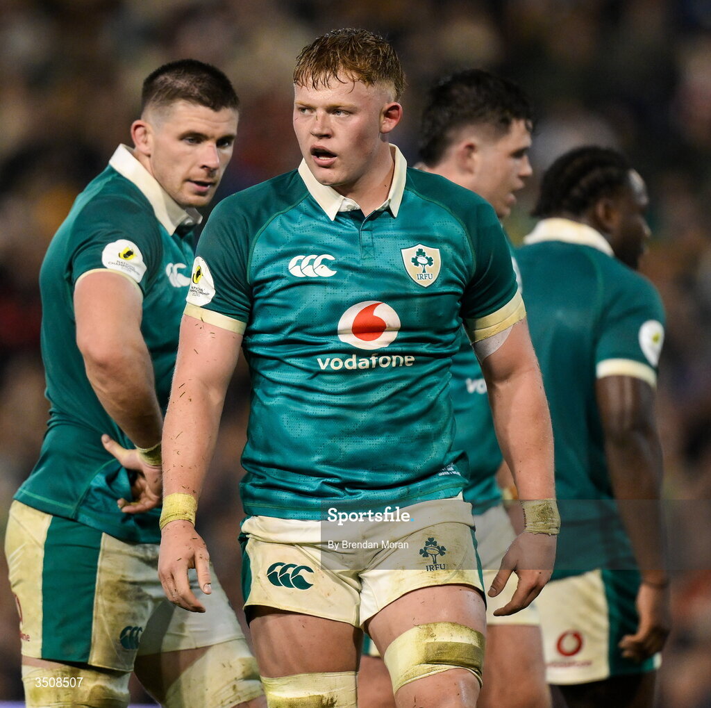 11 July 2026; Bryn Ward of Ireland during the 2026 Nations Championship Round Two match between Japan and Ireland at McDonald Jones Stadium in Newcastle, Australia. Photo by Brendan Moran/Sportsfile