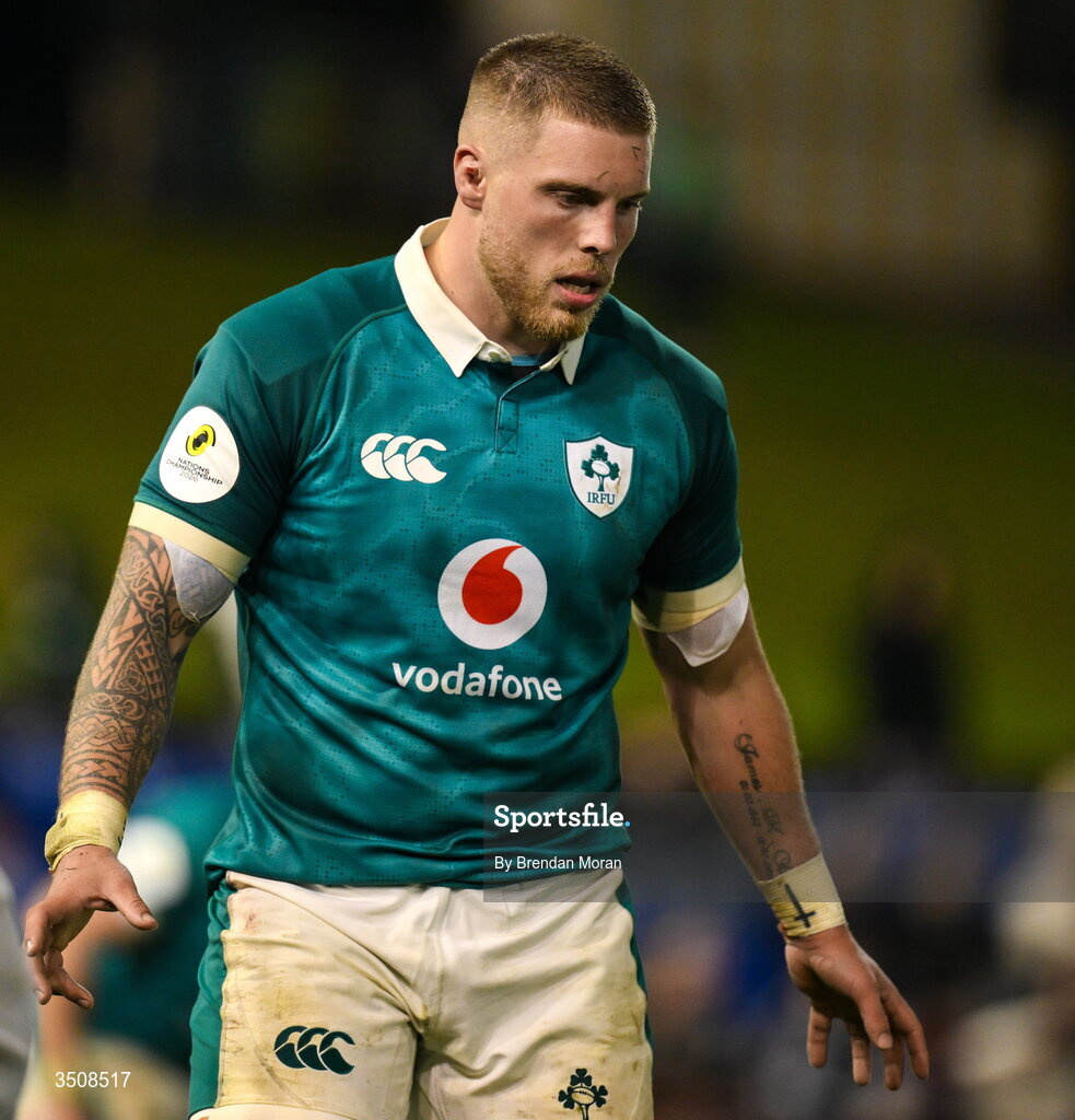 11 July 2026; Sean Jansen of Ireland during the 2026 Nations Championship Round Two match between Japan and Ireland at McDonald Jones Stadium in Newcastle, Australia. Photo by Brendan Moran/Sportsfile