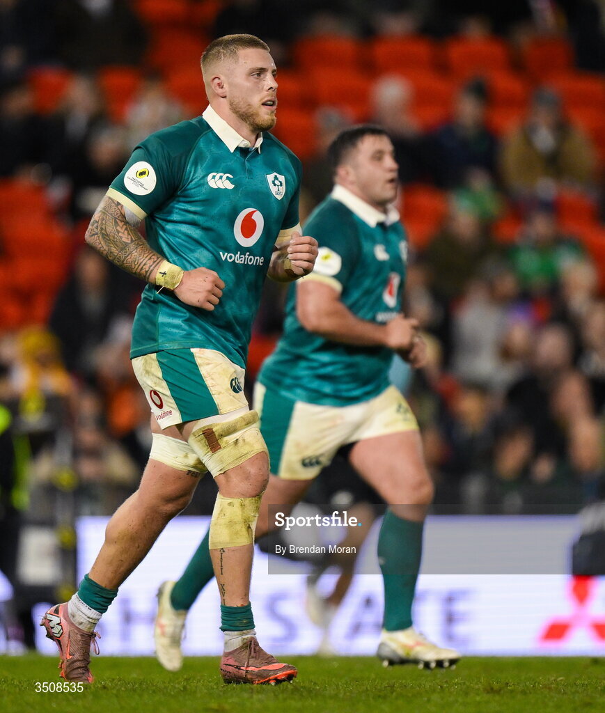 11 July 2026; Sean Jansen of Ireland during the 2026 Nations Championship Round Two match between Japan and Ireland at McDonald Jones Stadium in Newcastle, Australia. Photo by Brendan Moran/Sportsfile