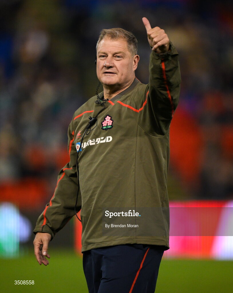 11 July 2026; Japan forwards coach Neal Hatley before the 2026 Nations Championship Round Two match between Japan and Ireland at McDonald Jones Stadium in Newcastle, Australia. Photo by Brendan Moran/Sportsfile