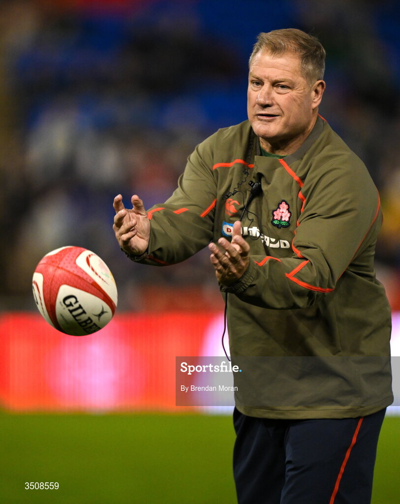 11 July 2026; Japan forwards coach Neal Hatley before the 2026 Nations Championship Round Two match between Japan and Ireland at McDonald Jones Stadium in Newcastle, Australia. Photo by Brendan Moran/Sportsfile