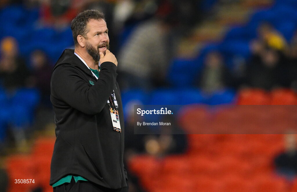 11 July 2026; Ireland head coach Andy Farrell the 2026 Nations Championship Round Two match between Japan and Ireland at McDonald Jones Stadium in Newcastle, Australia. Photo by Brendan Moran/Sportsfile