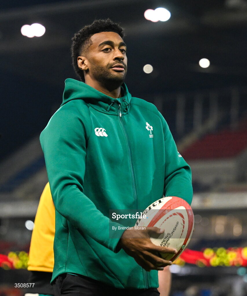 11 July 2026; Robert Baloucoune of Ireland before the 2026 Nations Championship Round Two match between Japan and Ireland at McDonald Jones Stadium in Newcastle, Australia. Photo by Brendan Moran/Sportsfile
