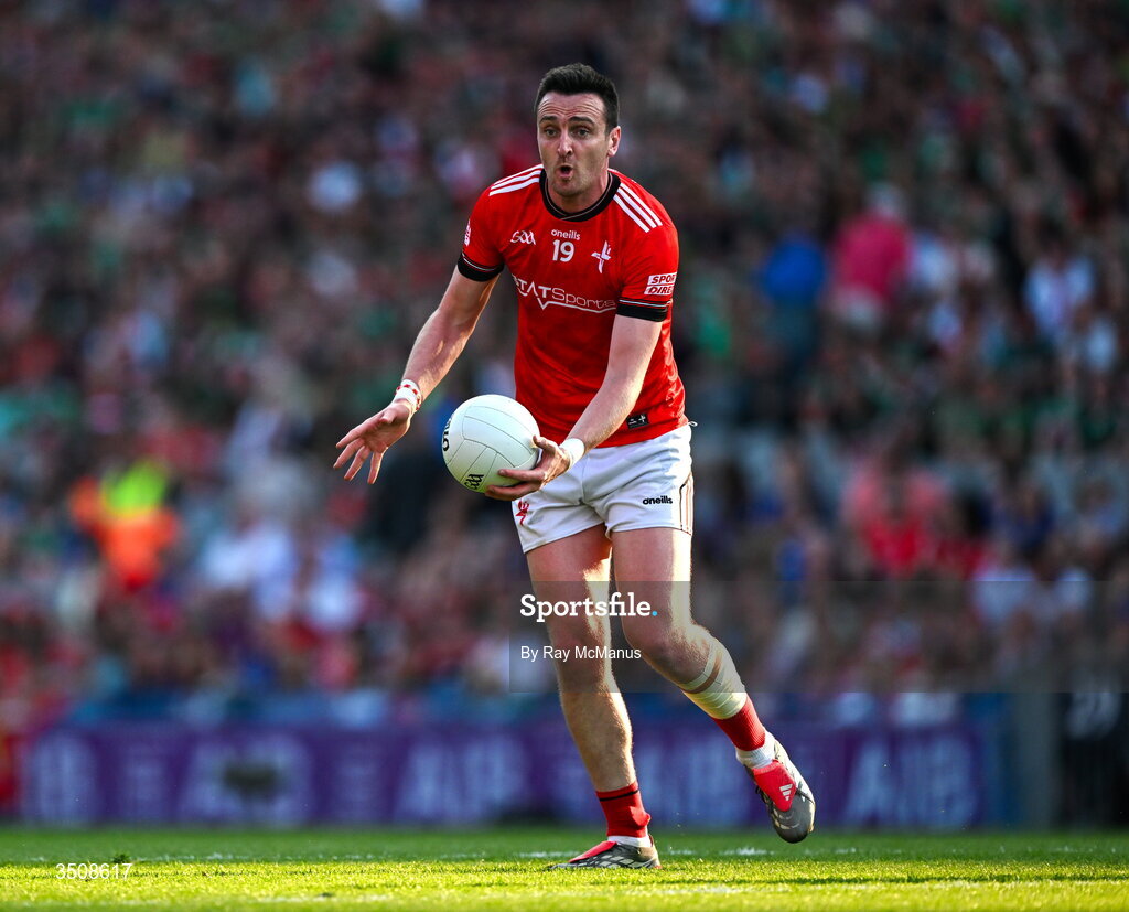11 July 2026; Tommy Durnin of Louth during the GAA Football All-Ireland Senior Championship semi-final match between Mayo and Louth at Croke Park in Dublin. Photo by Ray McManus/Sportsfile