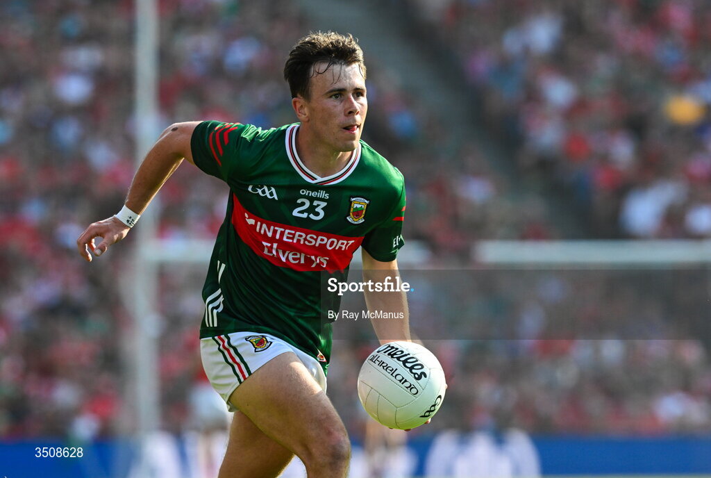 11 July 2026; Paul Towey of Mayo during the GAA Football All-Ireland Senior Championship semi-final match between Mayo and Louth at Croke Park in Dublin. Photo by Ray McManus/Sportsfile
