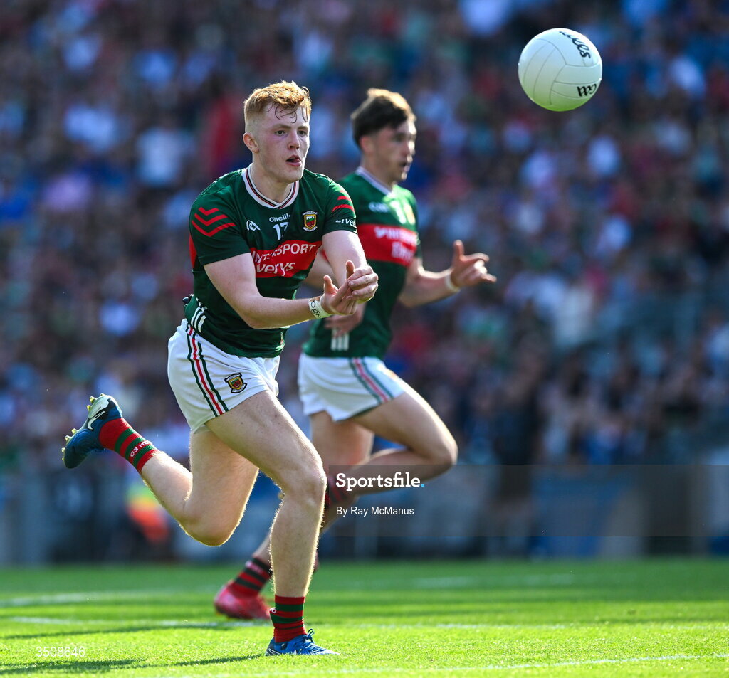 11 July 2026; Darragh Beirne of Mayo during the GAA Football All-Ireland Senior Championship semi-final match between Mayo and Louth at Croke Park in Dublin. Photo by Ray McManus/Sportsfile