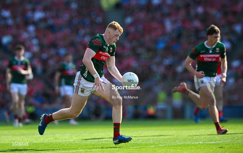 11 July 2026; Darragh Beirne of Mayo during the GAA Football All-Ireland Senior Championship semi-final match between Mayo and Louth at Croke Park in Dublin. Photo by Ray McManus/Sportsfile