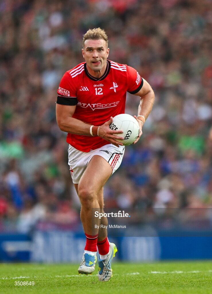 11 July 2026; Conor Grimes of Louth during the GAA Football All-Ireland Senior Championship semi-final match between Mayo and Louth at Croke Park in Dublin. Photo by Ray McManus/Sportsfile