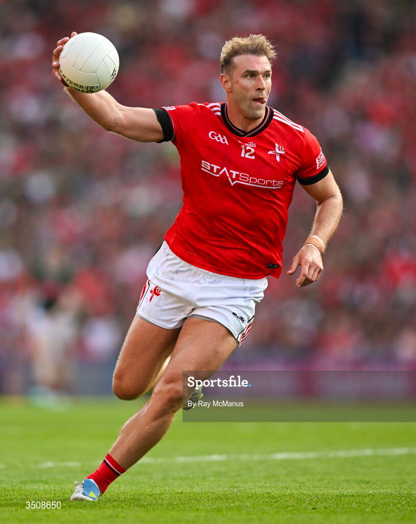 11 July 2026; Conor Grimes of Louth during the GAA Football All-Ireland Senior Championship semi-final match between Mayo and Louth at Croke Park in Dublin. Photo by Ray McManus/Sportsfile