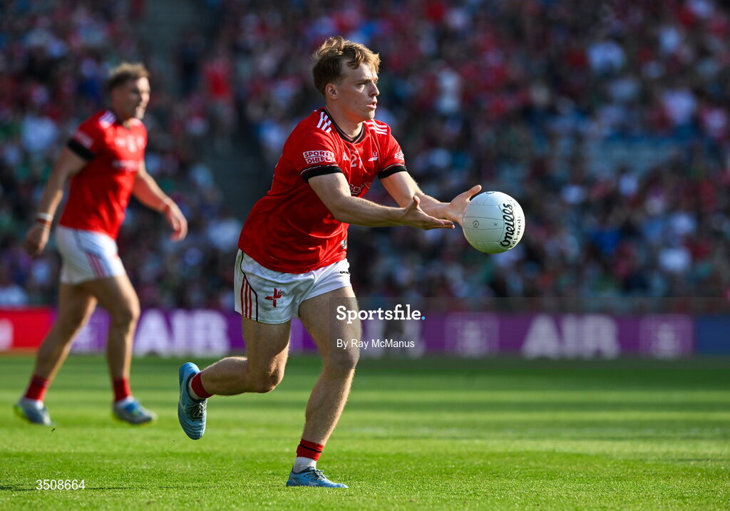11 July 2026; Ciaran Keenan of Louth during the GAA Football All-Ireland Senior Championship semi-final match between Mayo and Louth at Croke Park in Dublin. Photo by Ray McManus/Sportsfile
