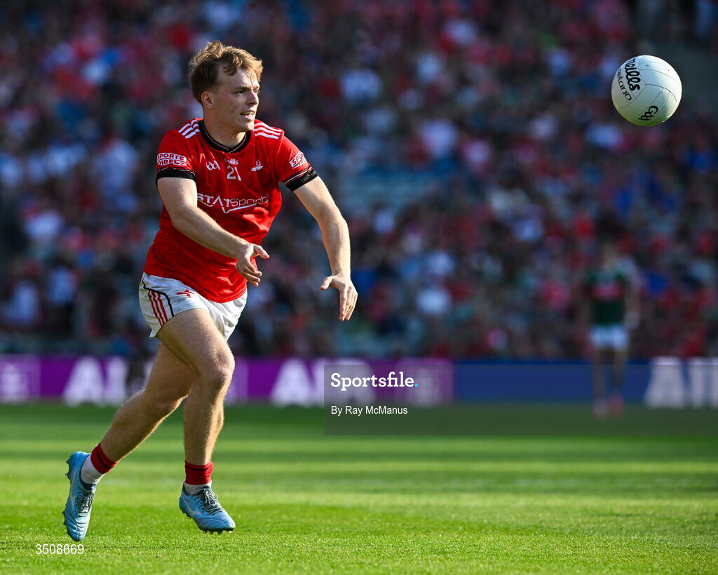 11 July 2026; Ciaran Keenan of Louth during the GAA Football All-Ireland Senior Championship semi-final match between Mayo and Louth at Croke Park in Dublin. Photo by Ray McManus/Sportsfile