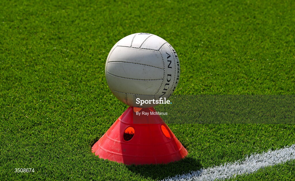 11 July 2026; Àn 'O'Neills football', the property of the the Down County Board, on the pitch before the Tailteann Cup final match between Down and Wicklow at Croke Park in Dublin. Photo by Ray McManus/Sportsfile