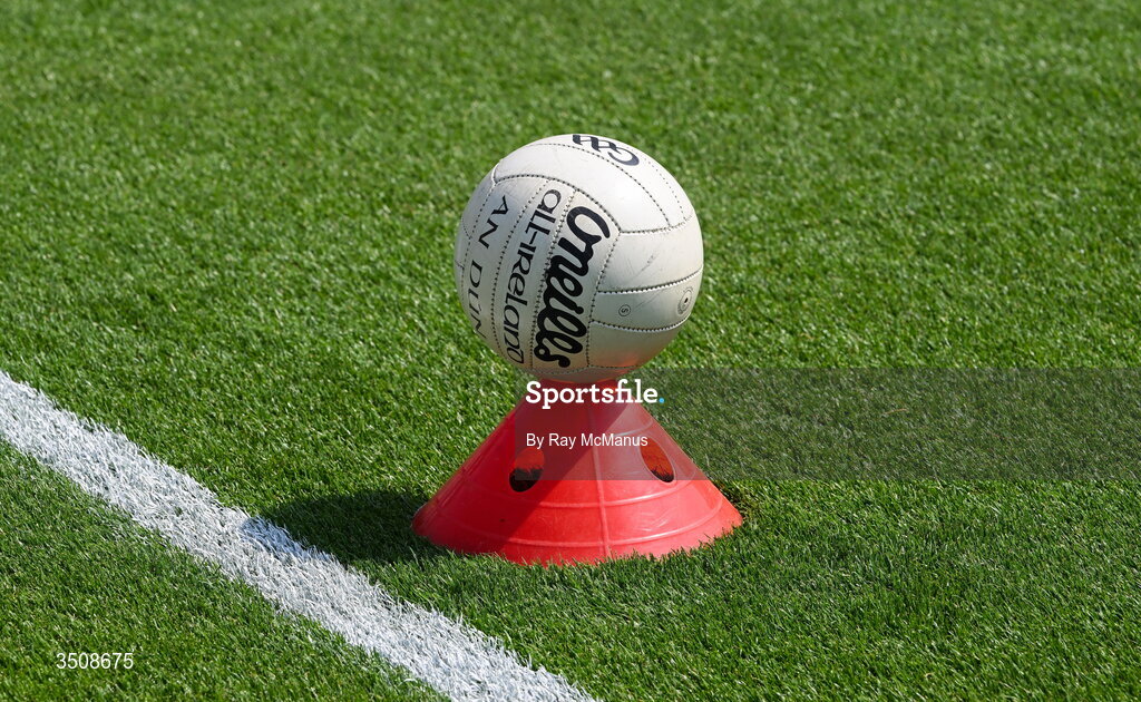 11 July 2026; Àn 'O'Neills football', the property of the the Down County Board, on the pitch before the Tailteann Cup final match between Down and Wicklow at Croke Park in Dublin. Photo by Ray McManus/Sportsfile