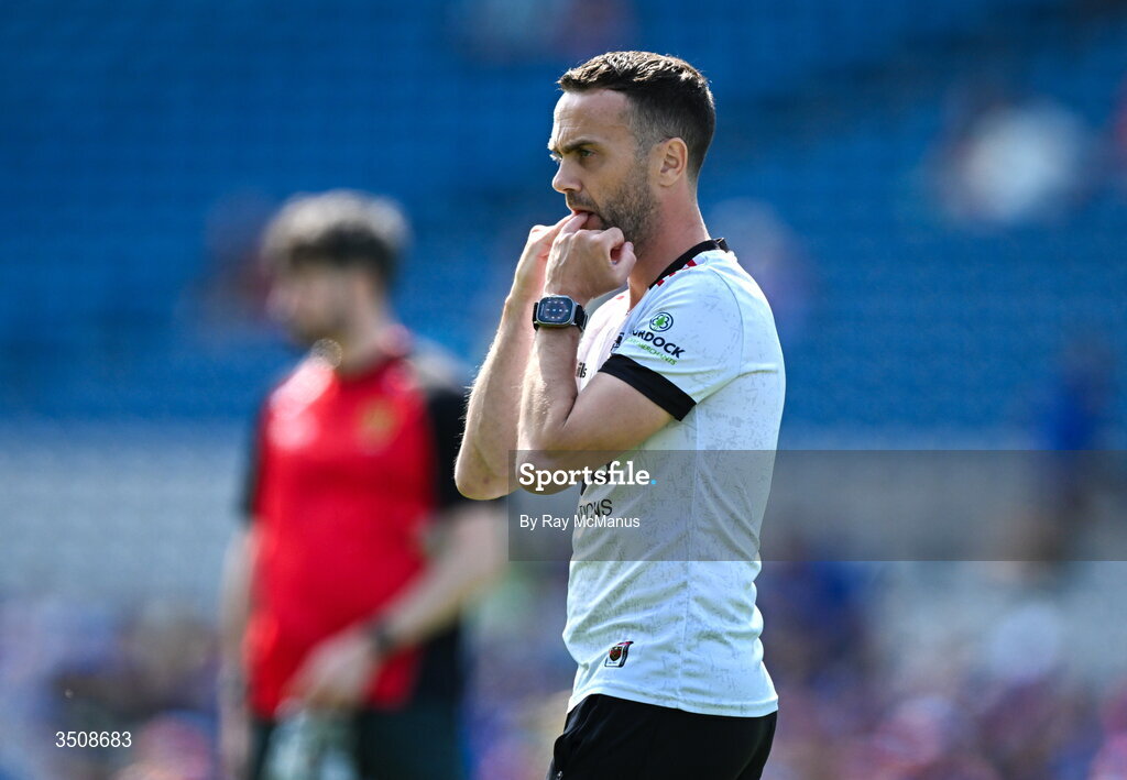 11 July 2026; Down manager Conor Laverty the Tailteann Cup final match between Down and Wicklow at Croke Park in Dublin. Photo by Ray McManus/Sportsfile