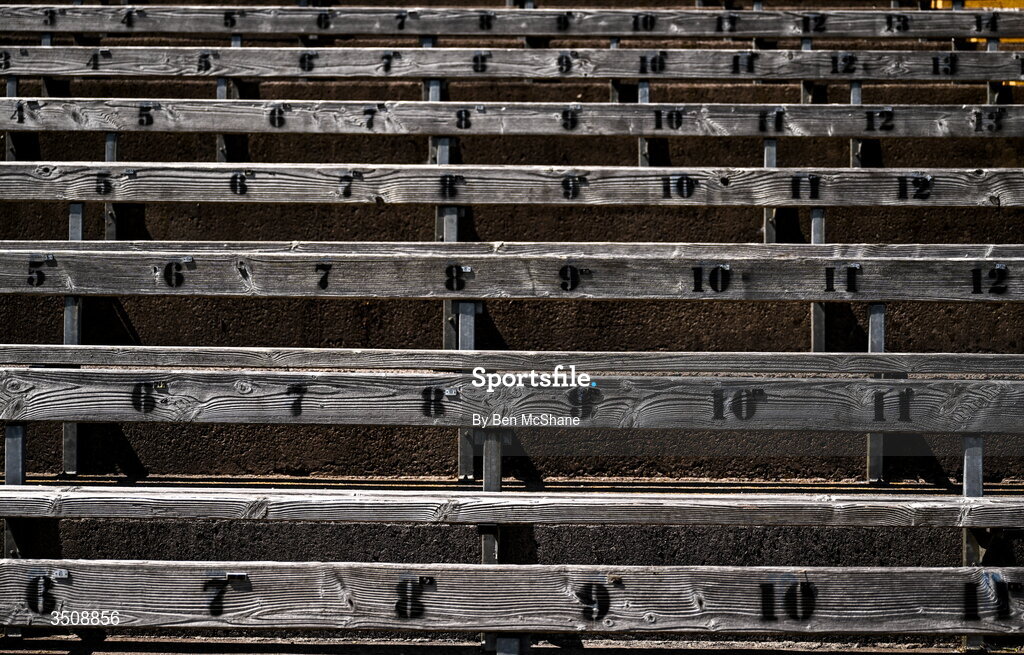 12 July 2026; A general view seating in the terrace at Kingspan Breffni before the LGFA TG4 All-Ireland Intermediate Championship semi-final match between Roscommon and Westmeath at Kingspan Breffni in Cavan. Photo by Ben McShane/Sportsfile