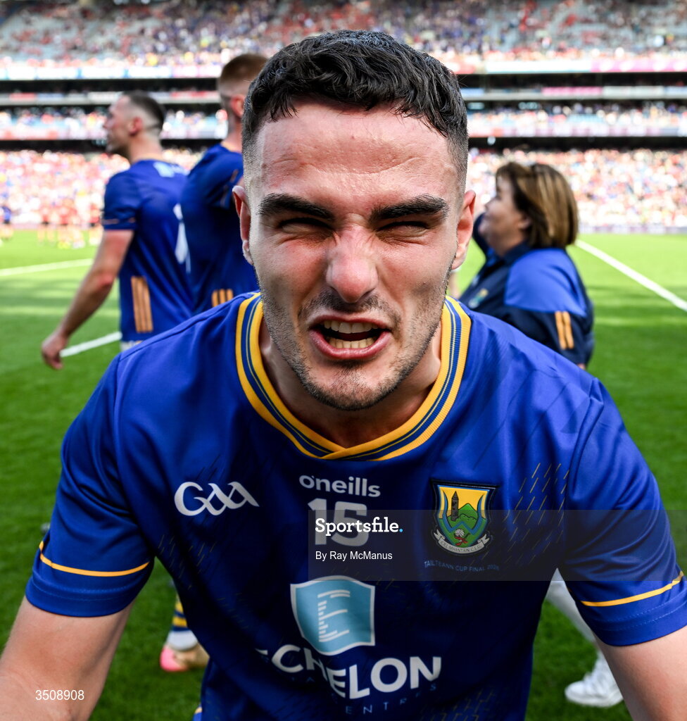 11 July 2026; Eoin Darcy of Wicklow celebrates after the Tailteann Cup final match between Down and Wicklow at Croke Park in Dublin. Photo by Ray McManus/Sportsfile