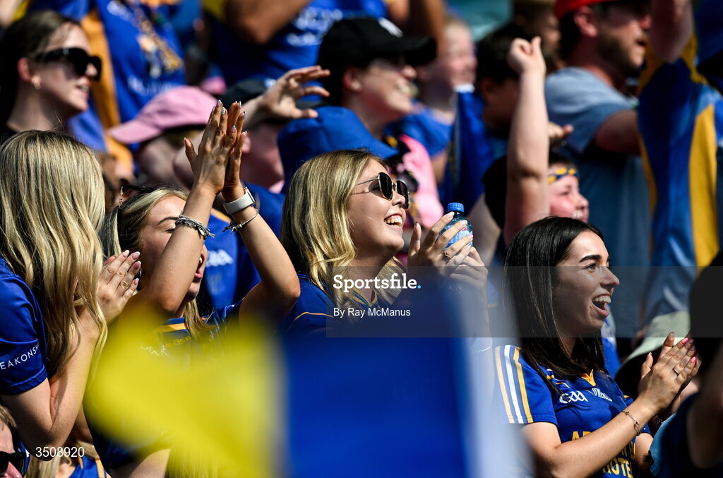 11 July 2026; Wicklow supporters, in the Cusack Stand, during the Tailteann Cup final match between Down and Wicklow at Croke Park in Dublin. Photo by Ray McManus/Sportsfile