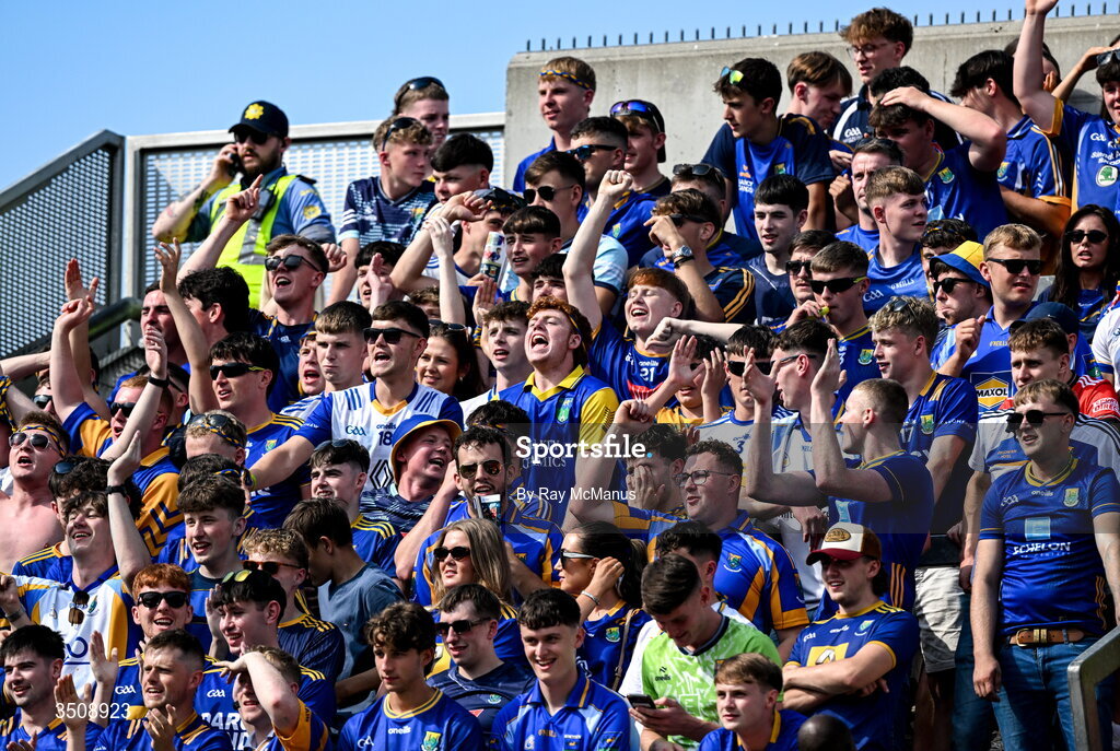 11 July 2026; Wicklow supporters, on Hill 16, during the Tailteann Cup final match between Down and Wicklow at Croke Park in Dublin. Photo by Ray McManus/Sportsfile