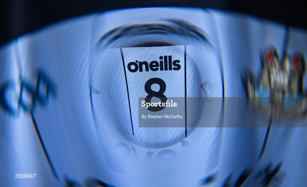 12 July 2026; (EDITOR'S NOTE; This image was created using a special effects camera filter) A detailed view of the Dublin jersey in the dressing room before the GAA Football All-Ireland Senior Championship semi-final match between Dublin and Kerry at Croke Park in Dublin. Photo by Stephen McCarthy/Sportsfile