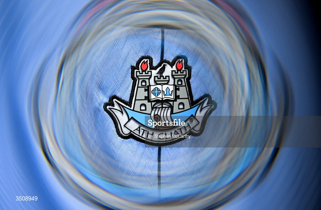 12 July 2026; (EDITOR'S NOTE; This image was created using a special effects camera filter) A detailed view of the Dublin crest on their jersey in the dressing room before the GAA Football All-Ireland Senior Championship semi-final match between Dublin and Kerry at Croke Park in Dublin. Photo by Stephen McCarthy/Sportsfile