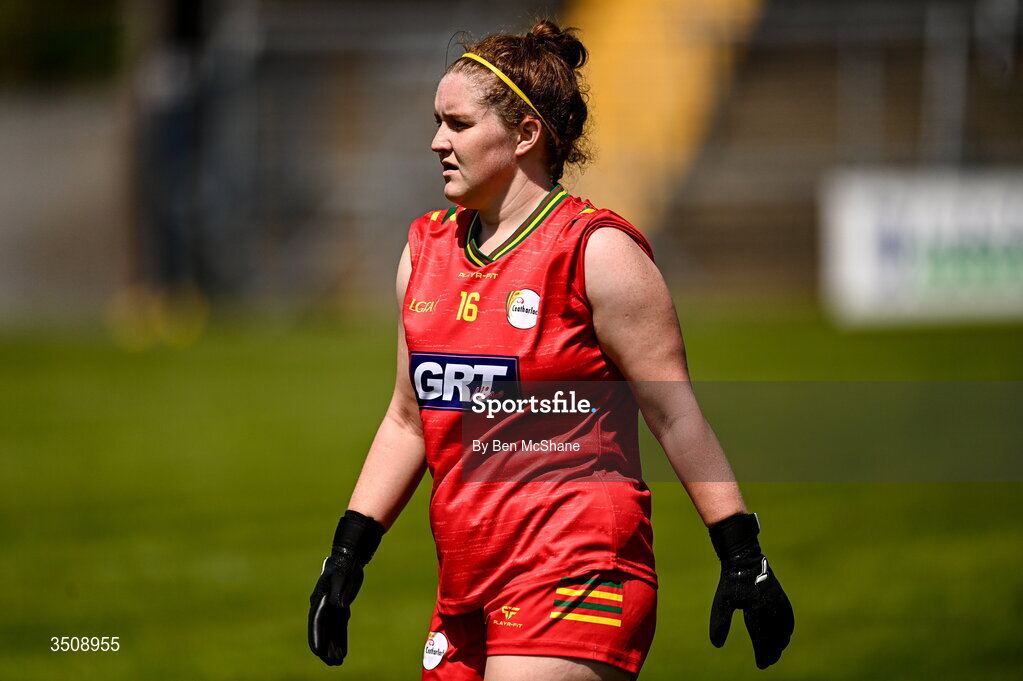 12 July 2026; Carlow goalkeeper Shannen Cotter before the LGFA TG4 All-Ireland Junior Championship semi-final match between Carlow and Derry at Kingspan Breffni in Cavan. Photo by Ben McShane/Sportsfile