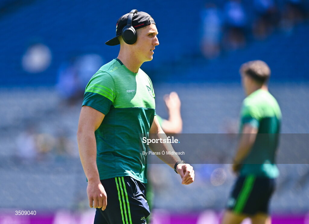 12 July 2026; Kerry players Joe O'Connor walks the pitch before the GAA Football All-Ireland Senior Championship semi-final match between Dublin and Kerry at Croke Park in Dublin. Photo by Piaras Ó Mídheach/Sportsfile