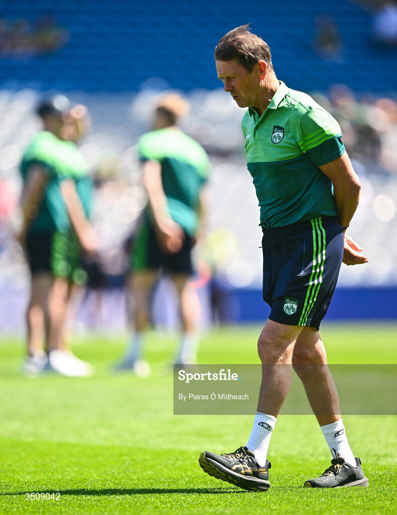 12 July 2026; Kerry manager Jack O'Connor walks the pitch before the GAA Football All-Ireland Senior Championship semi-final match between Dublin and Kerry at Croke Park in Dublin. Photo by Piaras Ó Mídheach/Sportsfile
