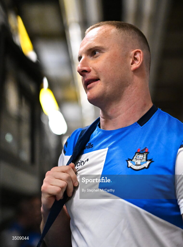 12 July 2026; Ciaran Kilkenny of Dublin arrives for the GAA Football All-Ireland Senior Championship semi-final match between Dublin and Kerry at Croke Park in Dublin. Photo by Stephen McCarthy/Sportsfile