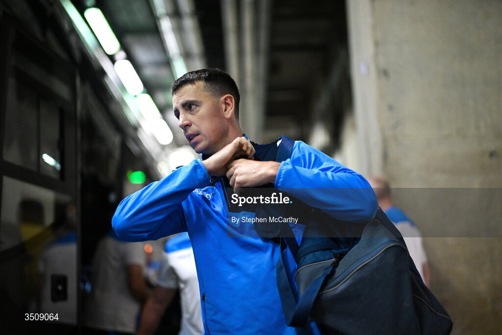 12 July 2026; Cormac Costello of Dublin arrives for the GAA Football All-Ireland Senior Championship semi-final match between Dublin and Kerry at Croke Park in Dublin. Photo by Stephen McCarthy/Sportsfile