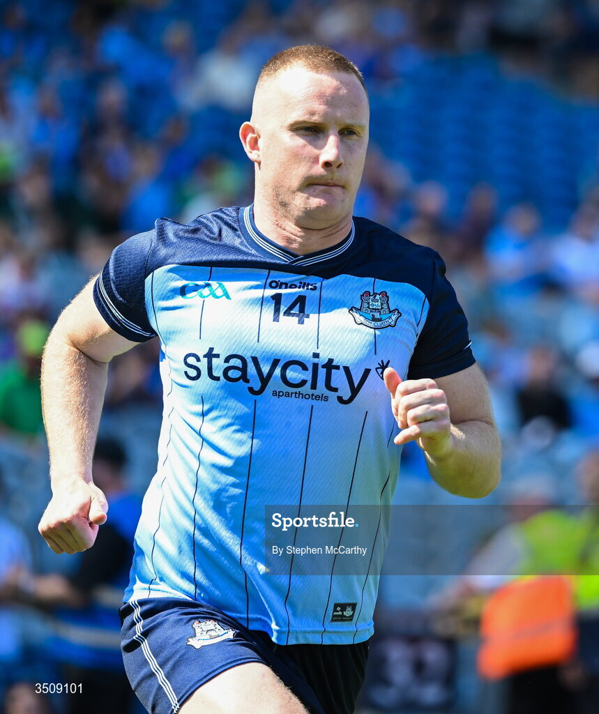 12 July 2026; Ciaran Kilkenny of Dublin before the GAA Football All-Ireland Senior Championship semi-final match between Dublin and Kerry at Croke Park in Dublin. Photo by Stephen McCarthy/Sportsfile