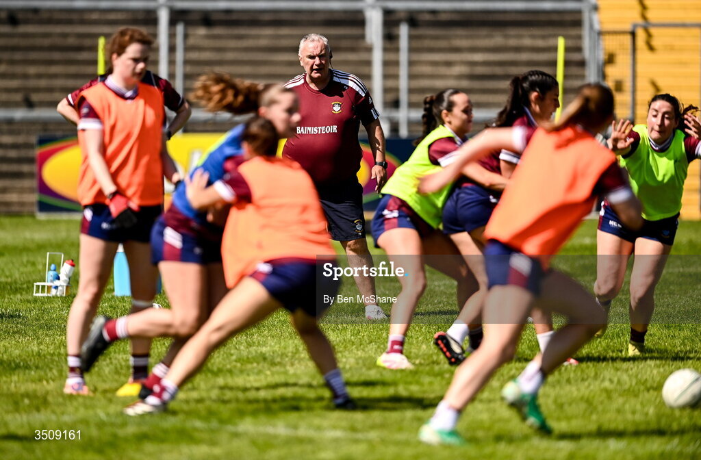12 July 2026; Westmeath manager Frank Browne before the LGFA TG4 All-Ireland Intermediate Championship semi-final match between Roscommon and Westmeath at Kingspan Breffni in Cavan. Photo by Ben McShane/Sportsfile